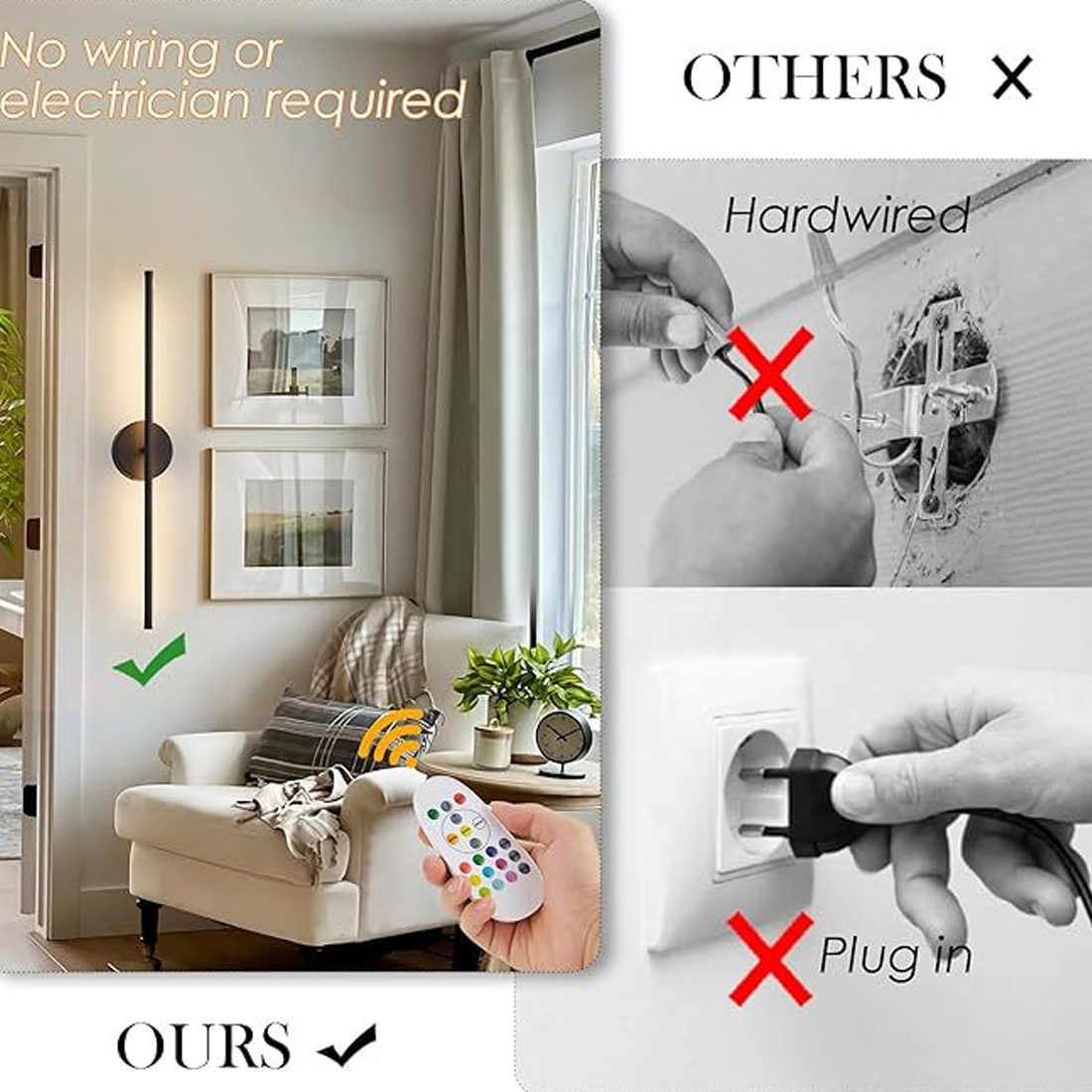 NEW Long Decor Light Sconce Dimable Long Strip Exterior Light LED