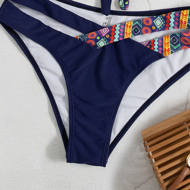 European And American High Waist Triangle Double Shoulder Bikini
