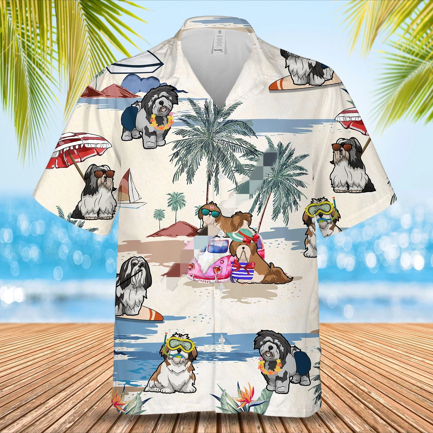 Title 4, Mens 3D Digital Dog Print Top Casual Shirt, co...