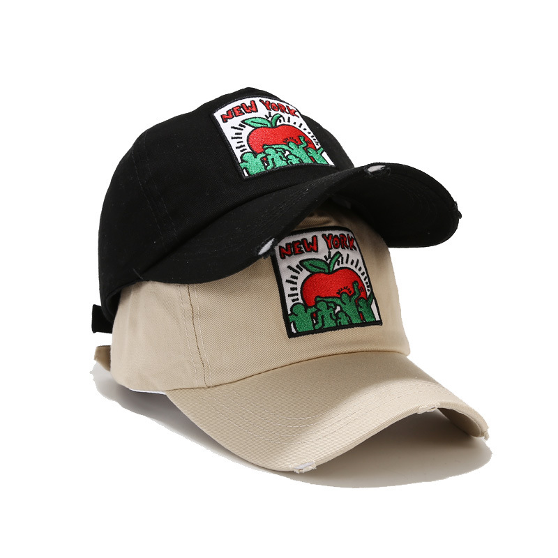 Embroidery Patch Retro Hole Dome Baseball Cap Student Sun Hat