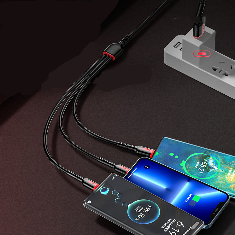 Fast Charge Data Cable One Drag Three 66W Braided USB