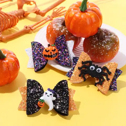 Cartoon Cute Sweet Bow Printed Grosgrain Ghost Pumpkin Spider