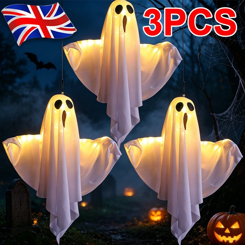 Halloween Glowing Ghost Light Outdoor Decor Garden Prop Party Home Hanging — image 4