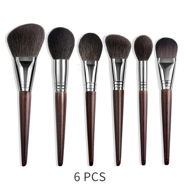 Natural Makeup Brushes Set Eyeshadow Make Up Brush Goat 6Pcs - Shop at LoveMi