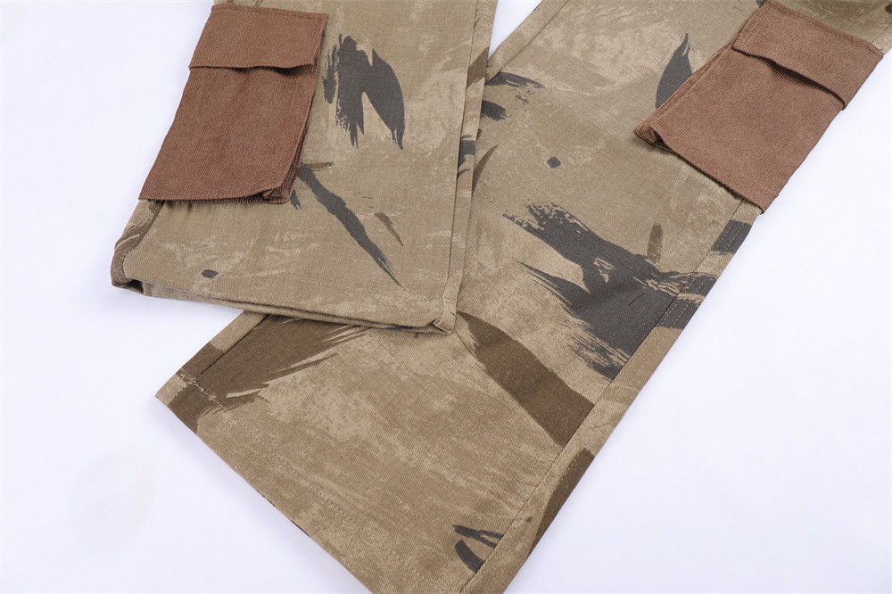 Straight Leg Pants Loose Big Pocket Casual Trousers