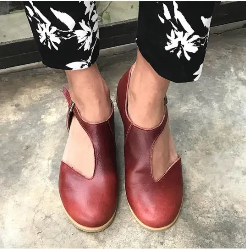 Summer New Style Solid Color Casual And Comfortable Ladies Flat Shoes Red - Shop at LoveMi