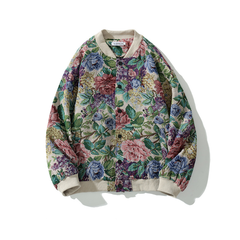men's retro trend harajuku jacquard jacket