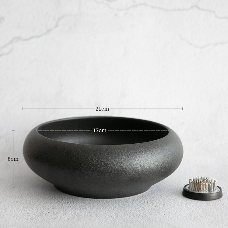 Title 3, Ink Black Ceramic Flower Pot Retro Chinese Arra...