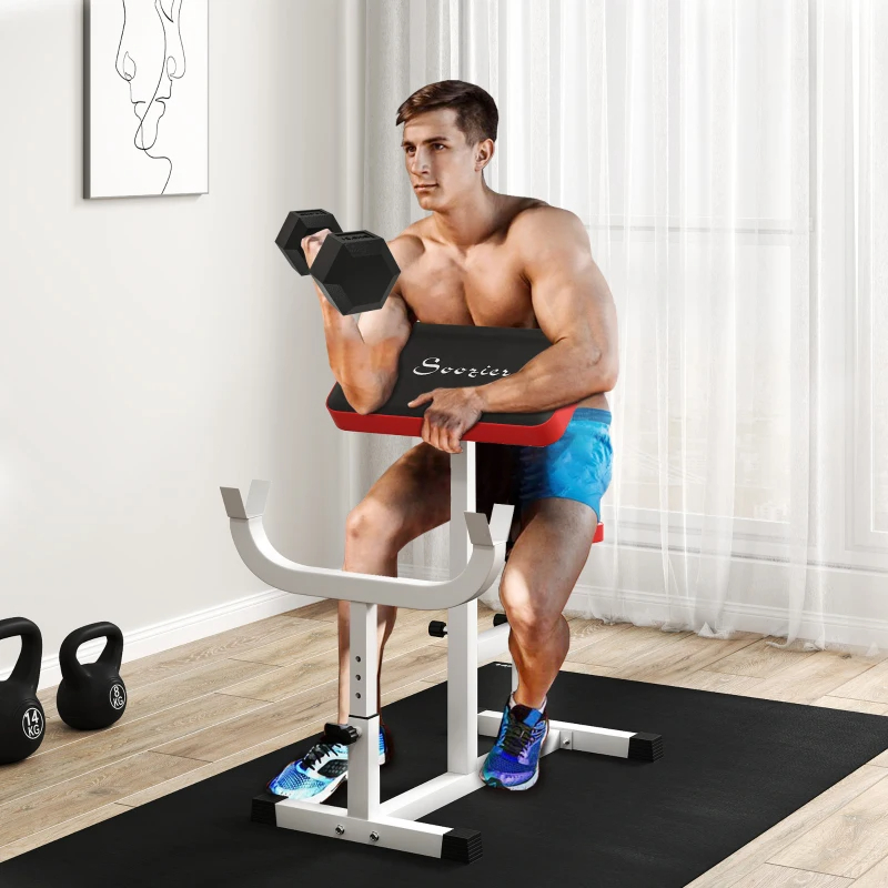 Soozier 265 LBS Preacher Curl Bench For Strength Training, Adjustable Seated... 4