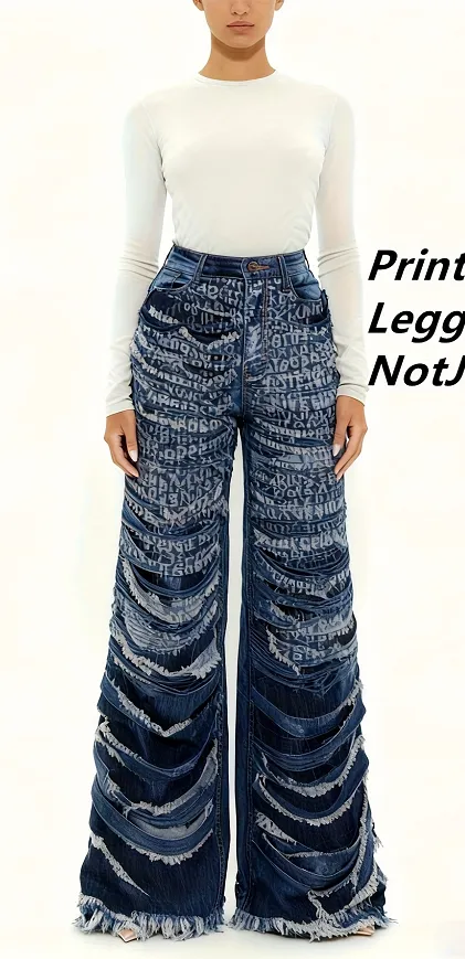 Hustler Stretch Shredded Straight Leg Jeans Dark Wash Style1 - Shop at LoveMi