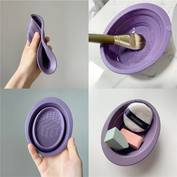 Scrubbing Plate Makeup Brush Cleaning Pad Bowl