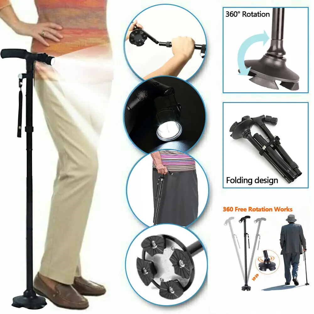 Folding LED Walking Stick Cane