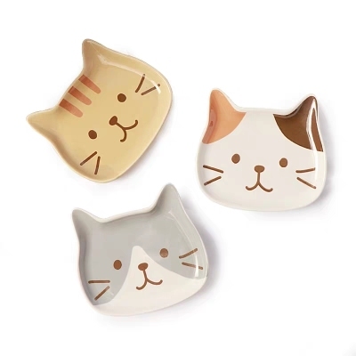 Three Cat Plates