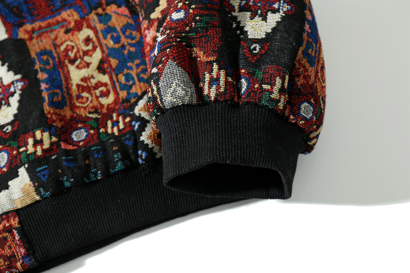 Men's Retro Harajuku Style Jacket Ethnic Style Stand Collar Baseball Uniform