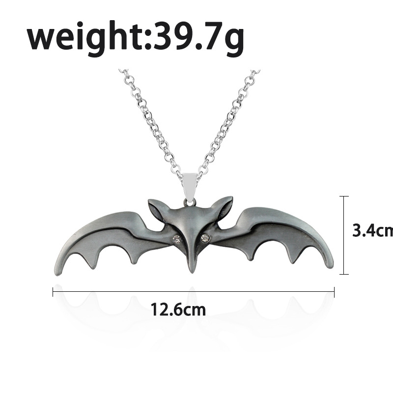 Halloween Animal Bat Wing Diamond Necklace (Picture color)