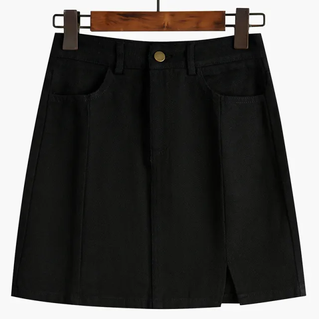 Split Skirt Female High Waist Thin And Irregular In Spring Black - Shop at LoveMi
