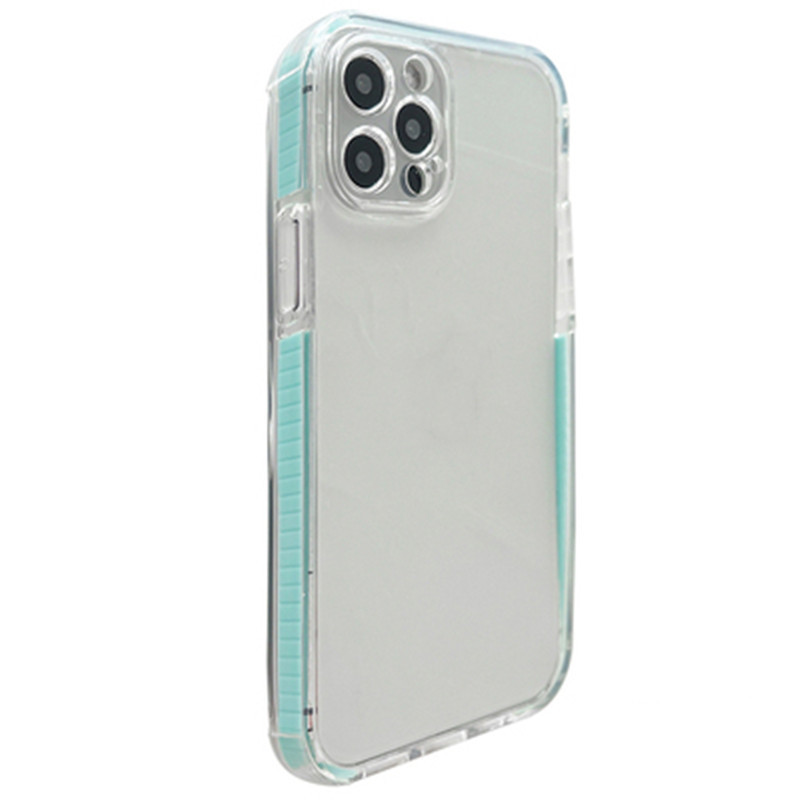 Coque de téléphone transparente épaissie à bord bicolore avec protection antichoc – violette – iPhone 6P/6SP