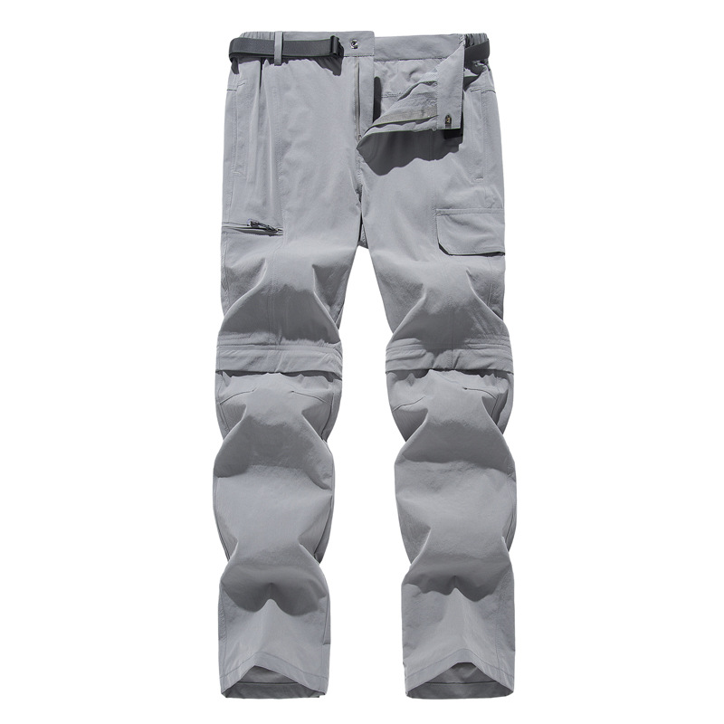 Outdoor Detachable Two-piece Quick Drying Pants With Multiple Pockets For Men, Two Piece Workwear, Elastic Lightweight Hiking Pants