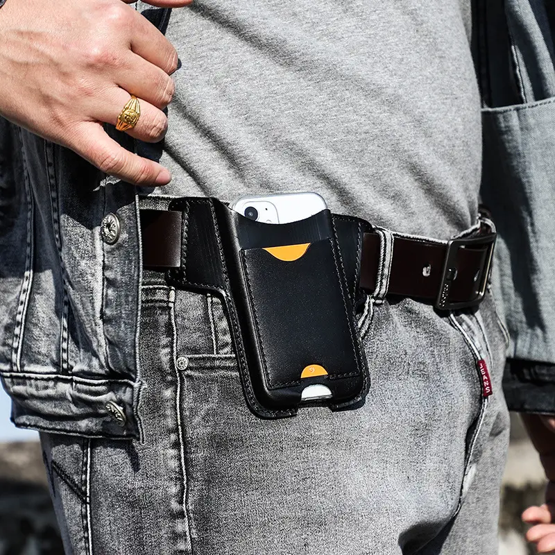 New Belt Mobile Phone Bag Crazy Horse