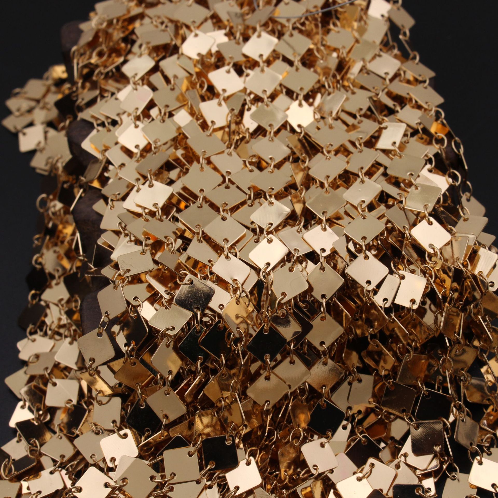 Pure Copper Square Diamond Shaped Manual Chain Hairpin Material Accessories