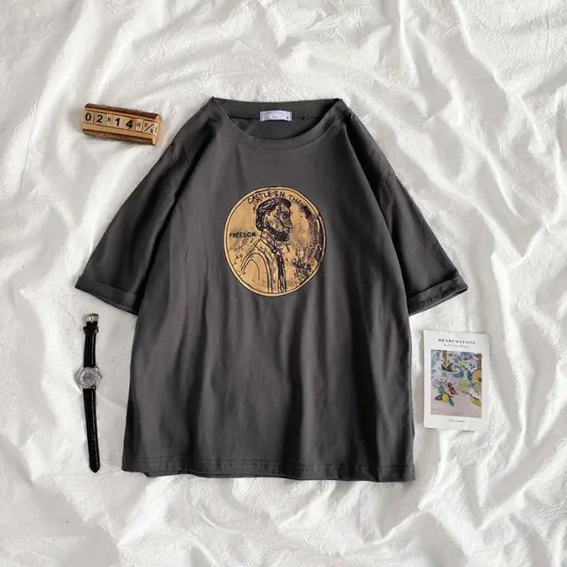Style Short Sleeve Korean Version Dark Grey - Shop at LoveMi