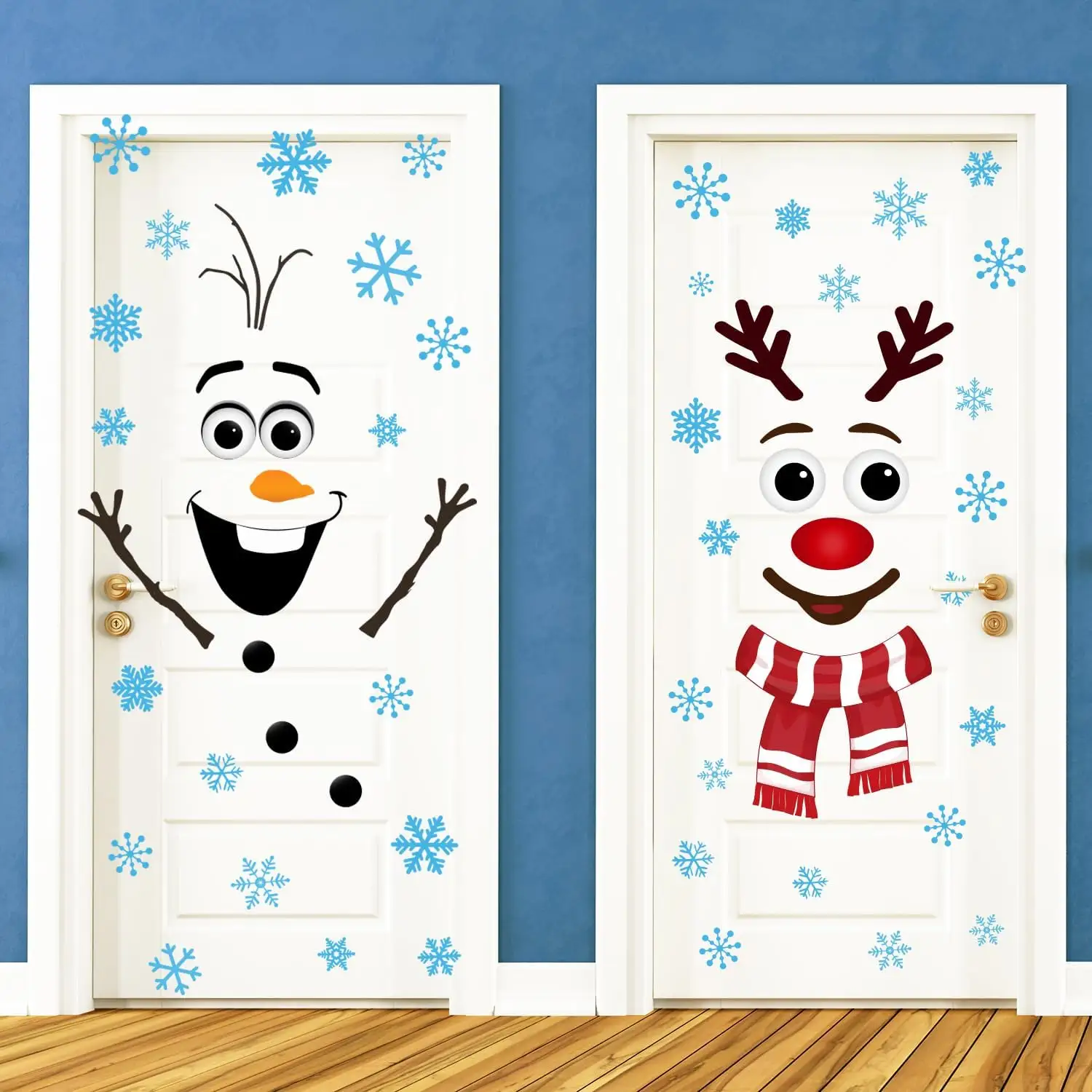 Christmas Door Decorations, Snowman Wall Stickers