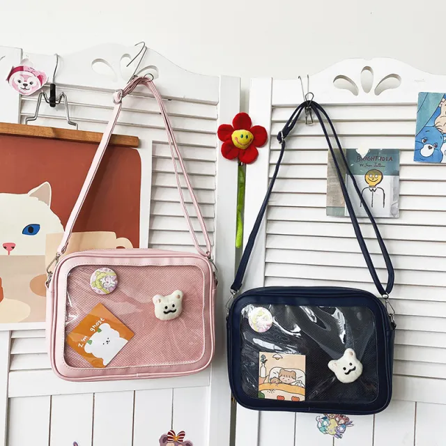 Cute Personality Transparent Girl Doll Bag Blue - Shop at LoveMi