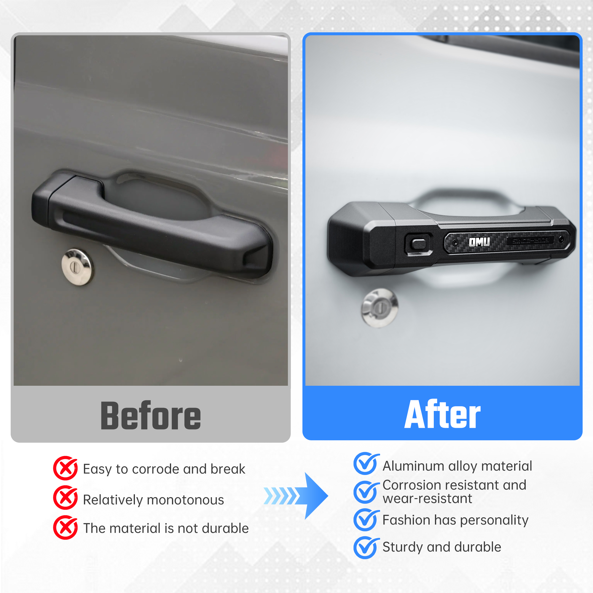 Door Handle Cover For Wrangler JL 2018 4 Doors 5 Pcs