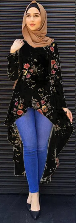 Fashion Irregular Dovetail Blouse - Black