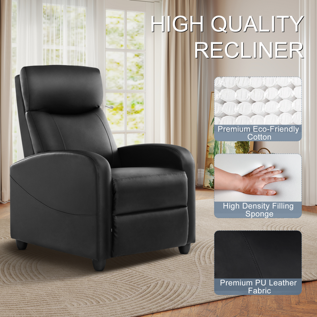 Recliner Chair PU Leather Recliner Sofa No Massage β photo 5
