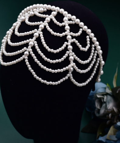 Sweet Bridal Tiara With Pearl Forehead Decoration — foto 5