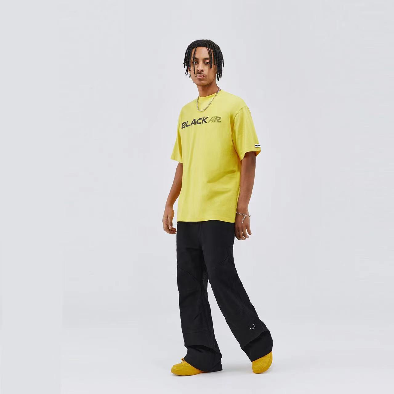 Title 4, Mens Lemon Yellow Summer Loose Short Sleeve T-...