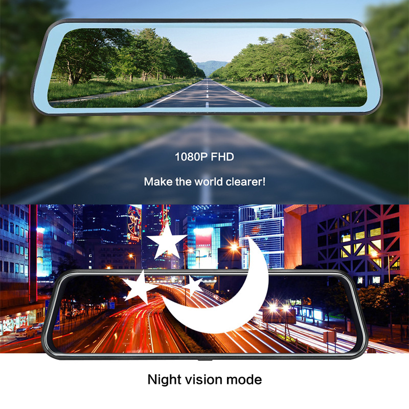 Front and Rear Dual Recording Rear View Mirror Dash Cam — foto 4
