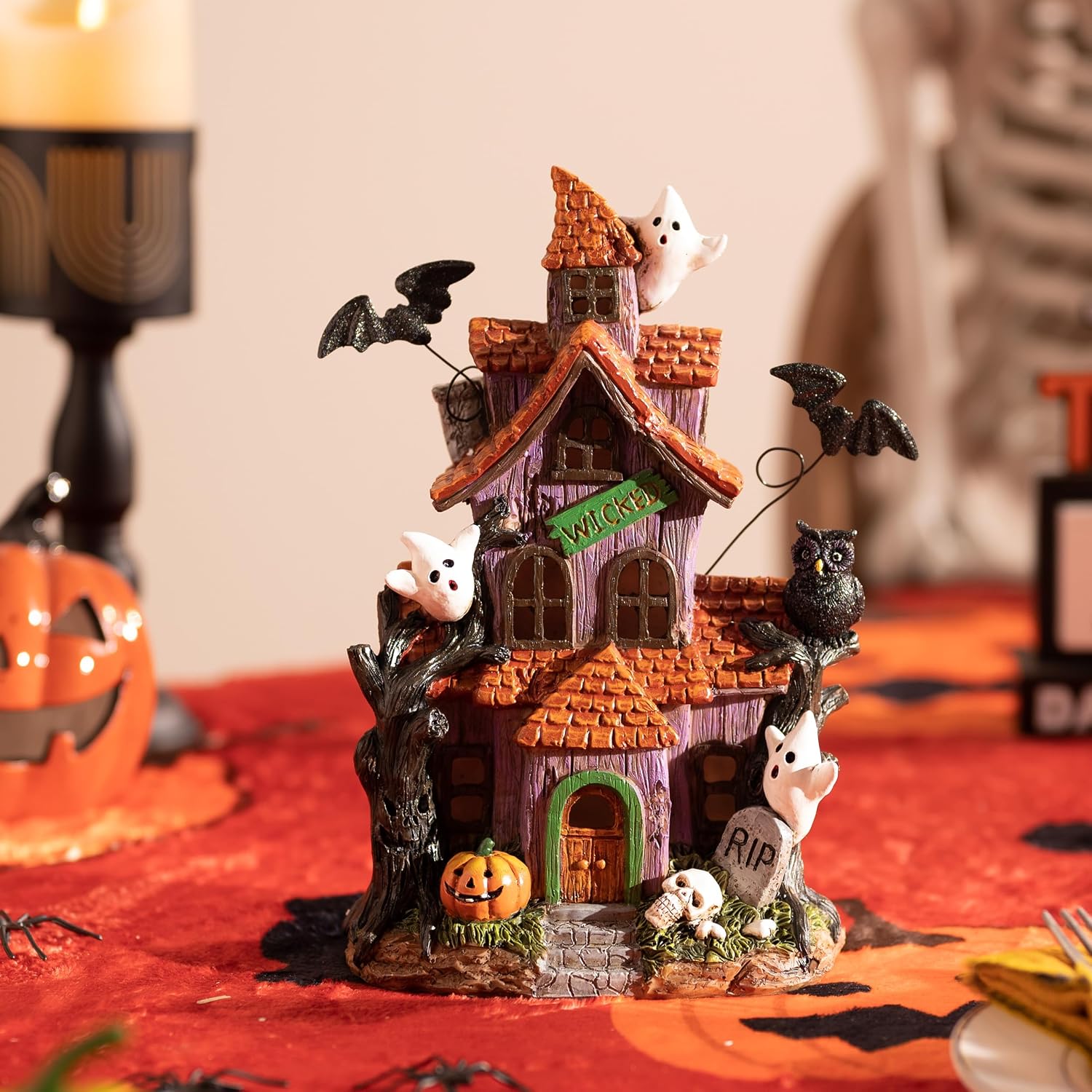 LED Halloween Village House