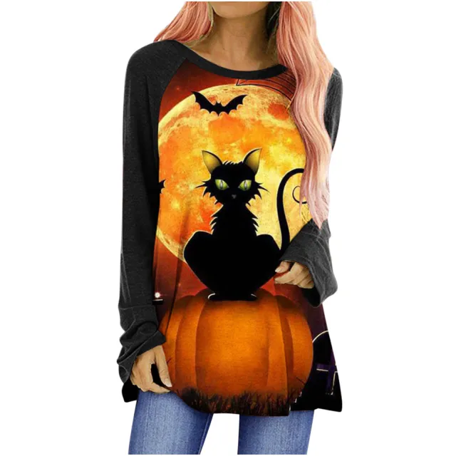 Loose Round Neck Long Sleeve T shirt For Women Fig6 - Shop at LoveMi