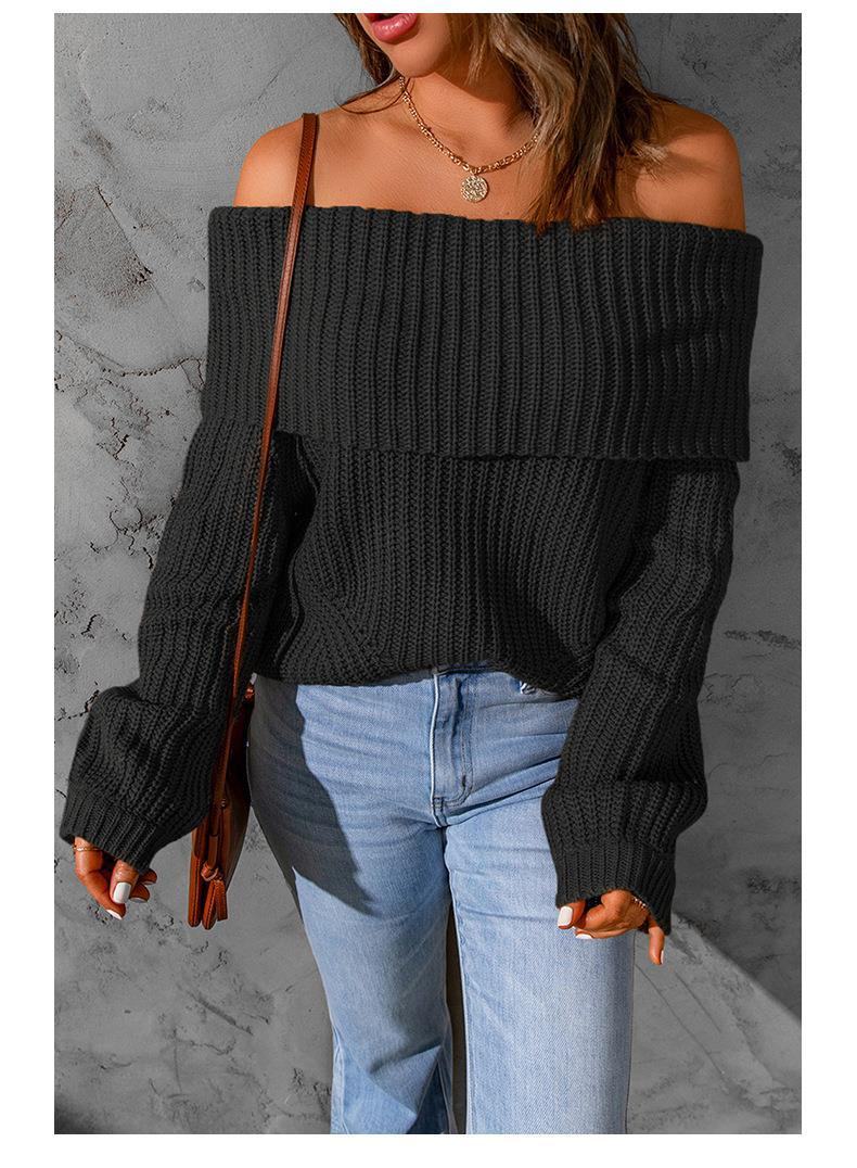 Title 7, Autumn And Winter One-shoulder Off-the-shoulder...