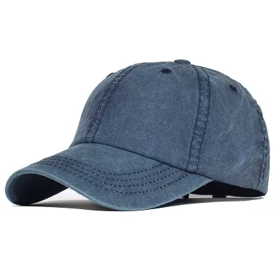 Vintage Washed Cotton Baseball Cap Plain Adjustable Dad Hat Low Profile Trucker Unisex Style Headwear