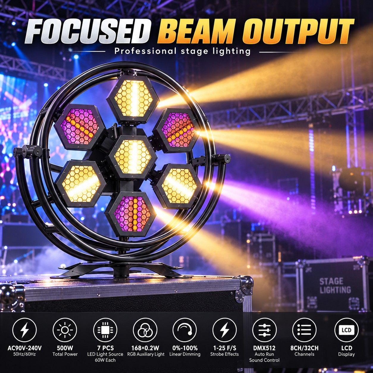 LAMPĂ de lucru LED 7 Lampă portabilă de exterior cu sursă de alimentare RGB 500W corp de iluminat eficient din punct de vedere energetic