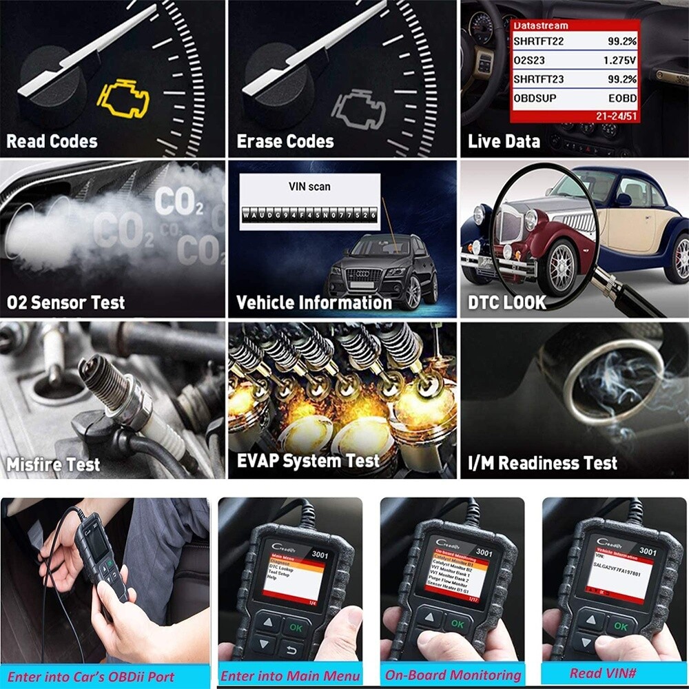 Engine Fault Error Diagnostic Scanner OBD2 Code Reader Reset Tool Multi-Language — image 6