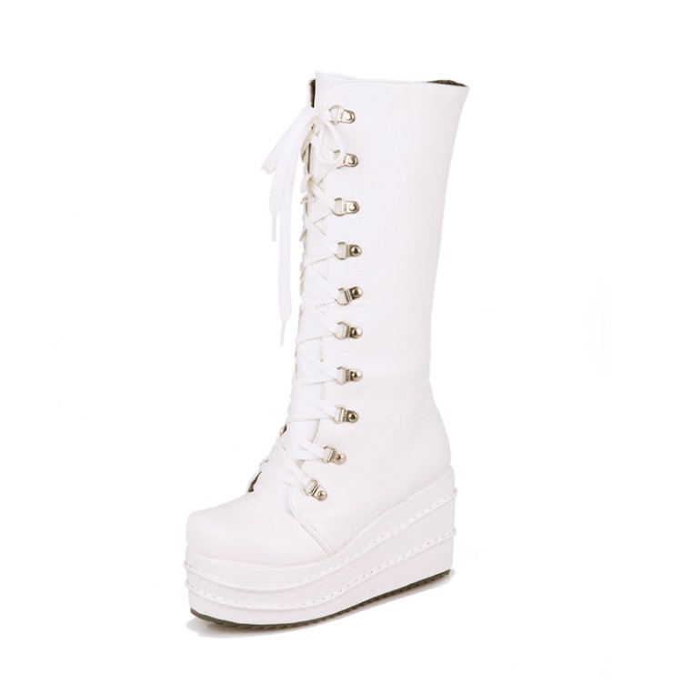 Title 7, Fashion Side Zipper Platform Boots Casual