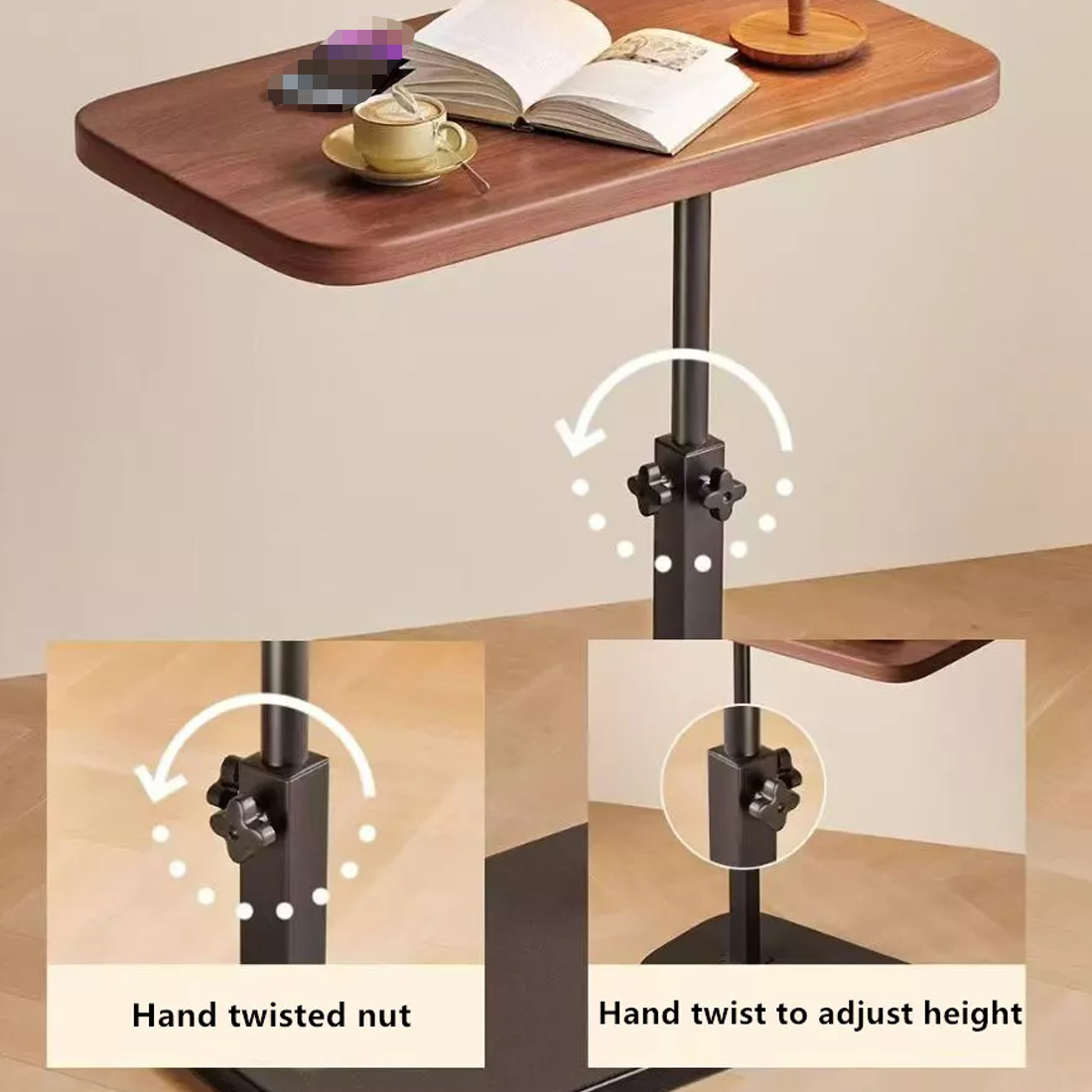 Adjustable C-Shaped Sofa Side End Table Coffee Laptop Living Room Bedroom — image 10