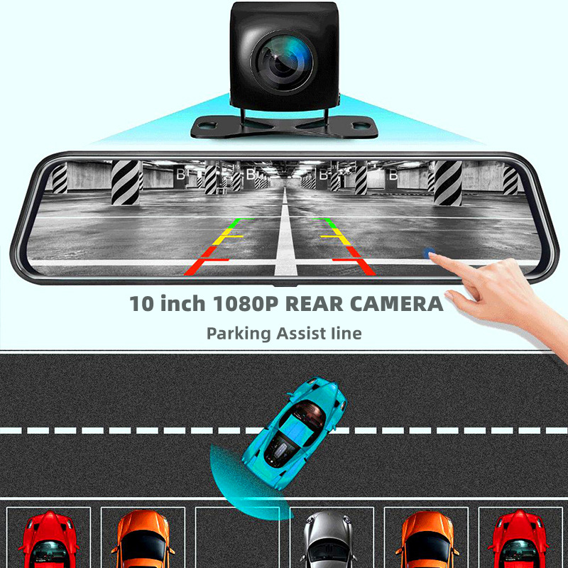 Front and Rear Dual Recording Rear View Mirror Dash Cam — foto 6