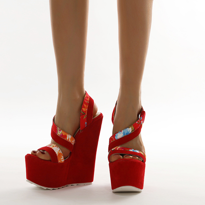 Women's Shoes Color Matching High-heeled Sandals Foreign Trade