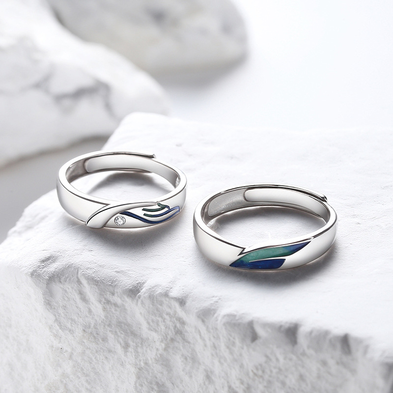 Fashion Personality Couple Ring Sterling Silver