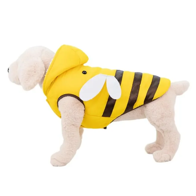 Warmly Dog Coat Cute Bees Pets Costume Outfit Winter Dogs Clothes For Cold Weather Small Medium Large Dogs Jacket Hooded - Shop at LoveMi