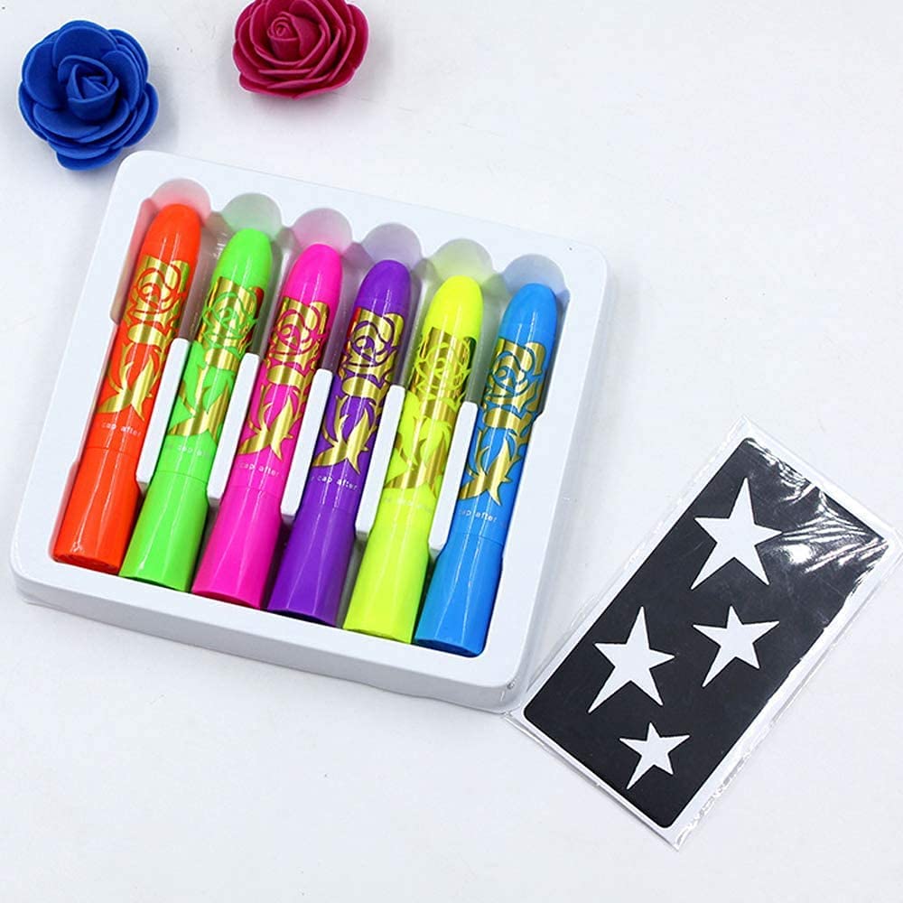 Set di colori viso luminosi per Halloween e eventi, accessori per il trucco