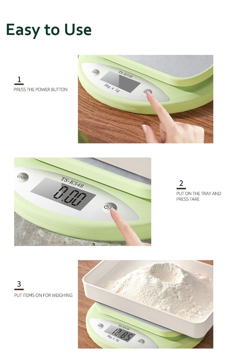 Title 6, Kitchen Scale 5kg Weight Grams Digital Balance ...