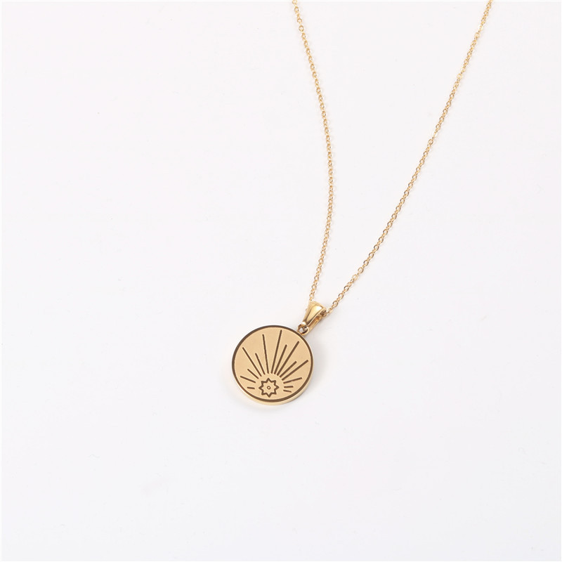 European And American Double Sided Sun Necklace