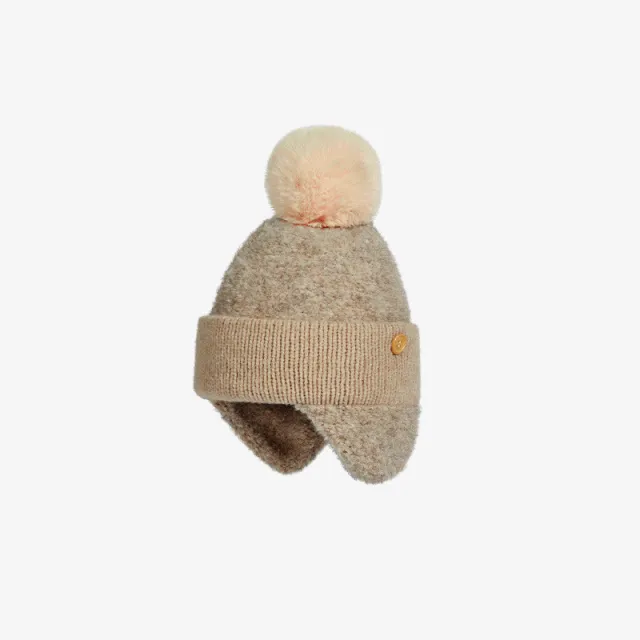 Women's Hair Ball Cone Warm Ear Protection Solid Wool Casual Pullover Khaki - Shop at LoveMi