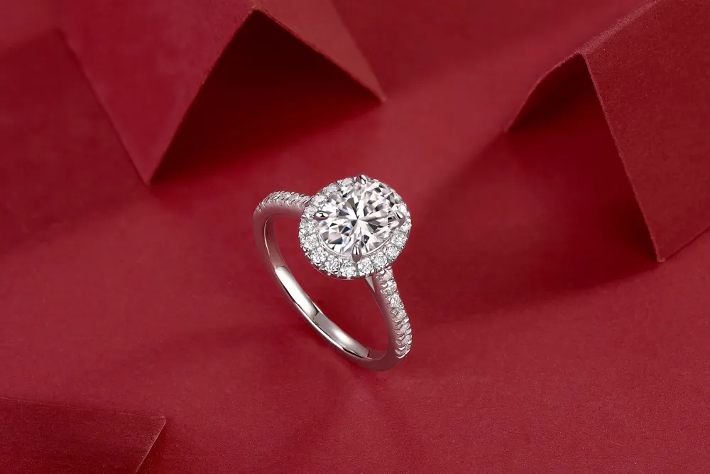 1Audrey Large Diamond Ring Luxury Fashion Set Moissanite Silver Ring Prohibit Tk Sales